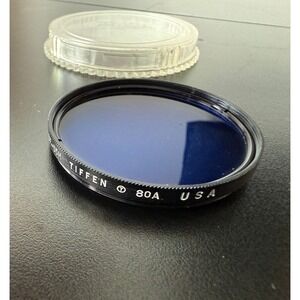 Tiffen 80A 55mm Blue Color Correction Lens Filter SF-55M USA with Case Camera